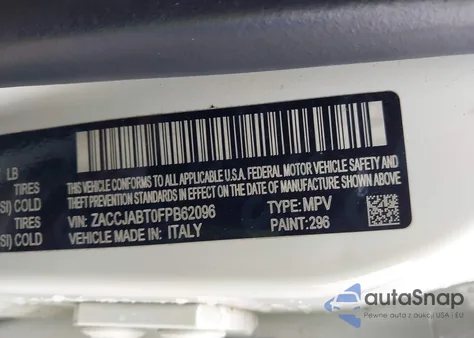 2015 Jeep Renegade Latitude z USA, uszkodzony, nr VIN ZACCJABTXFPB62096